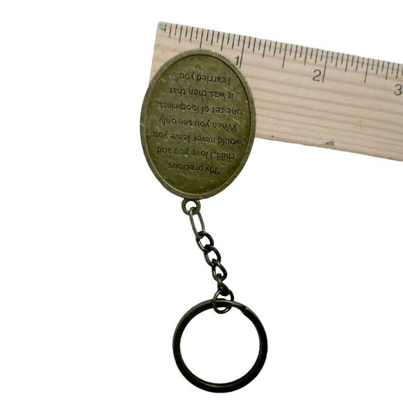 👣Footprints in the Sand Christian Keychain Bronze Blue Accent 👣 - Picture 4 of 7